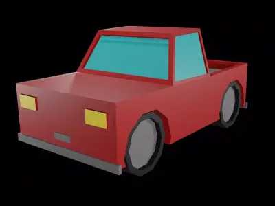 low-poly simple car  game ready Low-poly 3D model