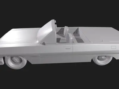 Chevrolet Impala 1963 Convertible 2-Door open top 3D Print Model 3D print model