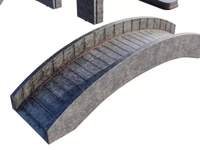 Stone Bridge Pack Low-poly 3D model