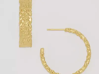 Molten Hoops Earrings - Free 3D print ready Free 3D print model