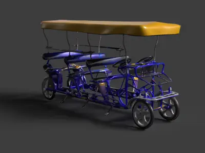 Blue surrey bike figure  Low-poly 3D model