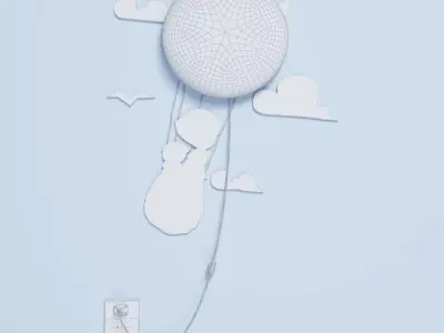 DIY Cat Decorative Light Lamp 3D model