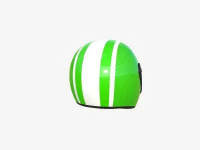 Cartoon Helmet Kart A04 Green - Character Design Low-poly 3D model