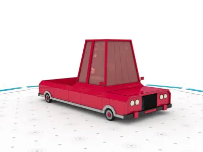 Mr Red - Low poly cartoon car 3D model
