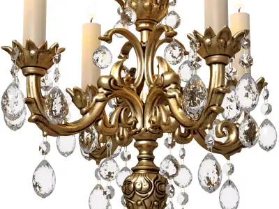  Classic Antique Tabletop Candelabra Candle Holder Candlestick  3D model