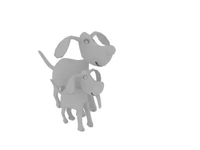 Dog Cartoon Character Low-poly 3D model