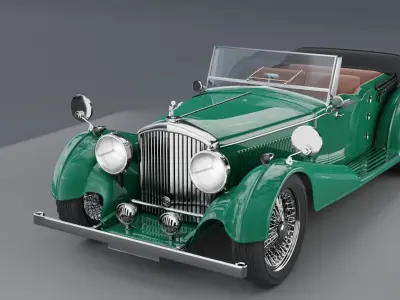Classic vintage  car cabriolet 3D model
