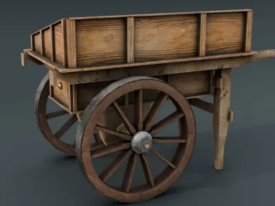 Old Cart Low-poly 3D model