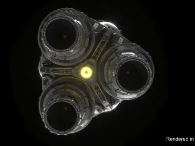Triple Spaceship Fusion Thruster 3D model