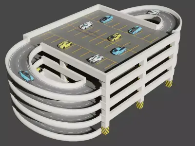 Parking Lot Model 2 Low-poly 3D model