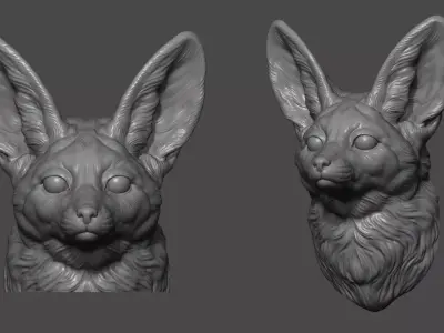 Fennec fox head 3D print model