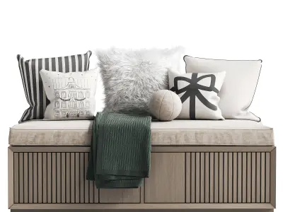 Decorative set of pillows for the windowsill 3D model