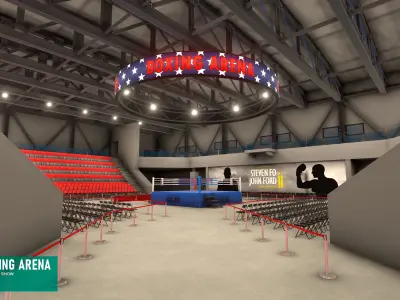 Boxing arena - fighting show 3D model