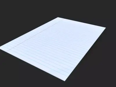 A4 Lined Paper 3D Model Free low-poly 3D model