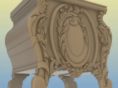 bedside table design STL  3D model