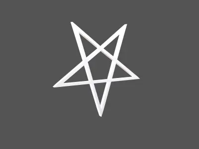 Inverted Pentagram Symbol v1 002 Low-poly 3D model