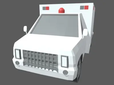 Low Poly Ambulance 01 Low-poly 3D model