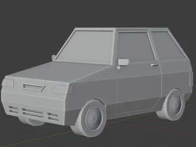 Stylized Low Poly Compact Urban Car - Game Ready Model Low-poly 3D model