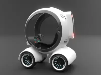 Sci-Fi Futuristic Electric vehicle car 3D model