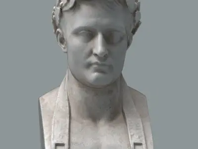 Napoleon Bust PBR Low-poly 3D model
