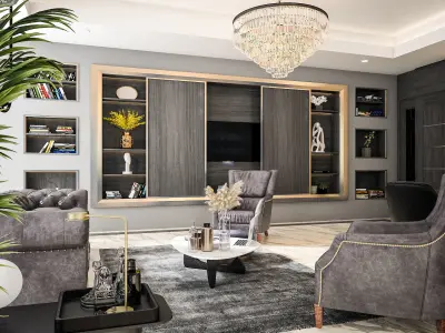 Luxury Boss Office Design 3D model