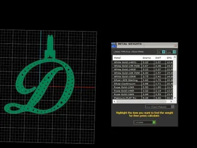 Initial Letter D Necklace Pendant Alphabet Pendant 3D print model