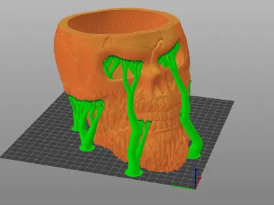 Beard - Skull-hollow 3D Print Model 3D print model