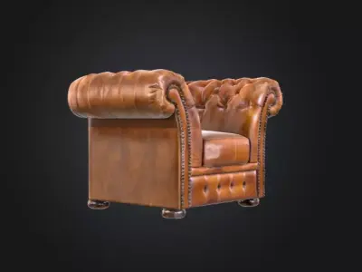 Armchair Elegance Low-poly 3D model