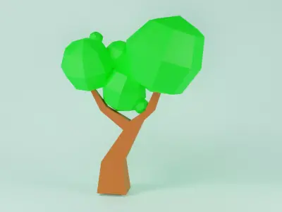 Low Poly Tree 3D Model - Game Ready  Free low-poly 3D model