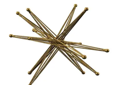 Wire Exploding Star Sculpture 3D model