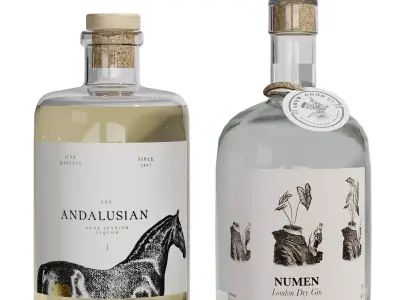 Aestetic Bottles for Shelves in a Bar or a Restaurant 3D model