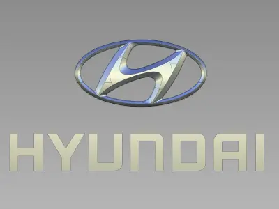 Hyundai emblem logo 3D model 3D model