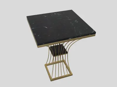 2-Tiered White Side Table 3D model
