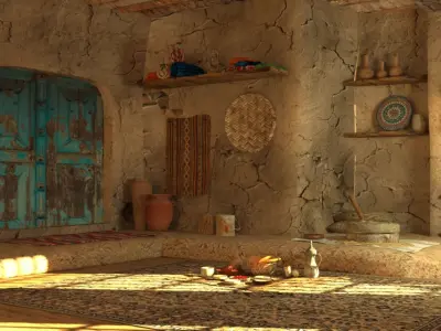 3D old arabic room 3D model