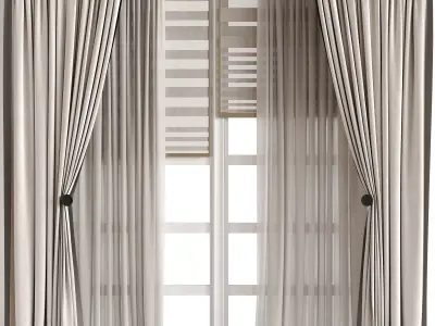 Curtain For interior set 132 3D model