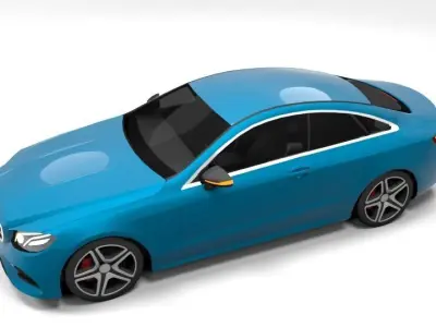 MERCEDES E CLASS COUPE 2017 LOWPOLY Low-poly 3D model