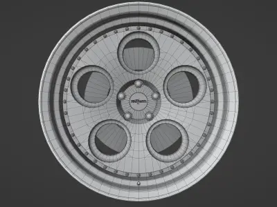 DIA - 3 Piece Wheels - Game Ready Low-poly 3D model