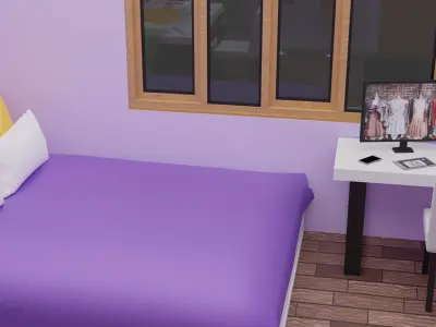 Sowon Bedroom Low-poly 3D model