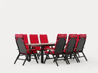 Hillerstorp Nydala Food Group 96x200 280 8 Position Chairs Low-poly 3D model