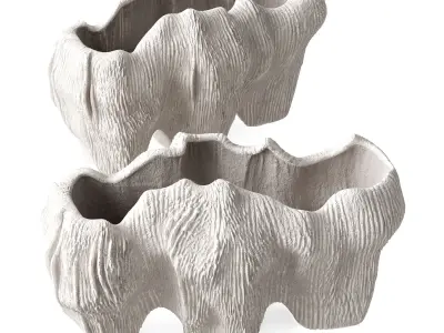 Raw coral vase Low-poly 3D model