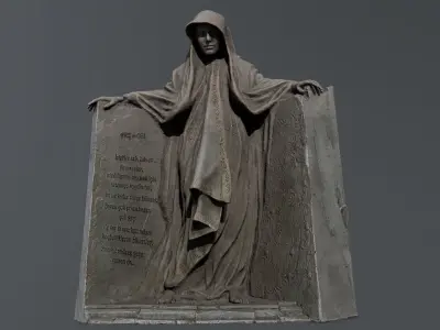 Dark Woman Low-poly 3D model