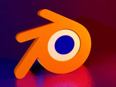 Three Dimensional Blender Logo - Decorative Lamp Free low-poly 3D model