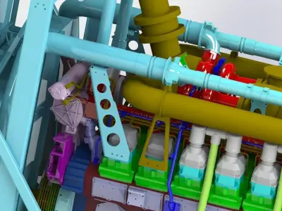 Giant generator diesel engine Free 3D model