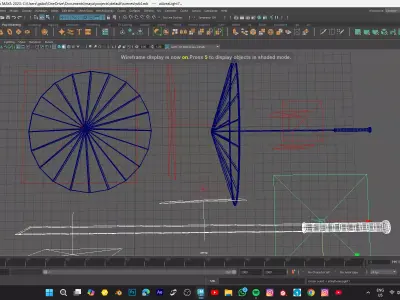 umbrella sword model Low-poly 3D model