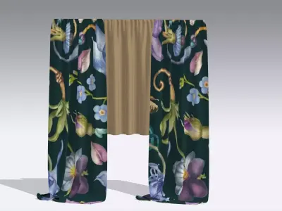 Curtain Low-poly 3D model
