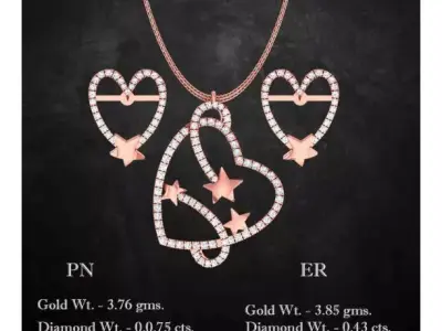 Pendant Earrings combo - 1154 3D print model