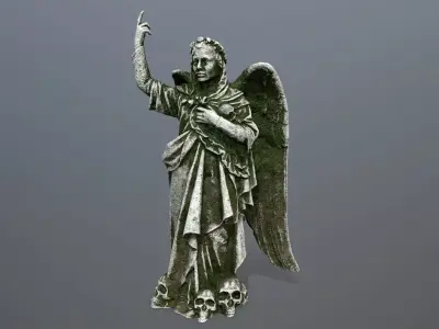 Angel Statue 02  Low-poly 3D model