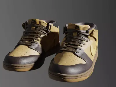Nike Dunk Mid Pro SB SK8 Shoes 3D model Low-poly 3D model