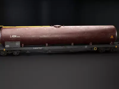 Used nad Rusted Tanker Railcar Low-poly 3D model