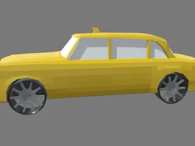 Low Poly Taxi 01 Low-poly 3D model